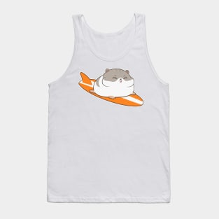 Hamster as Surfer with Surfboard Tank Top